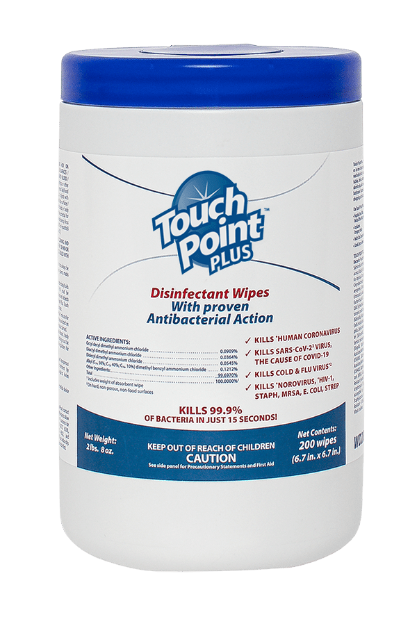 Touch Point Plus Disinfectant Wipes - 6 Canisters/ Case